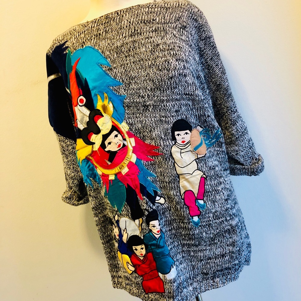 VTG Bonnie Boerer &Company GREY KNIT SWEATER